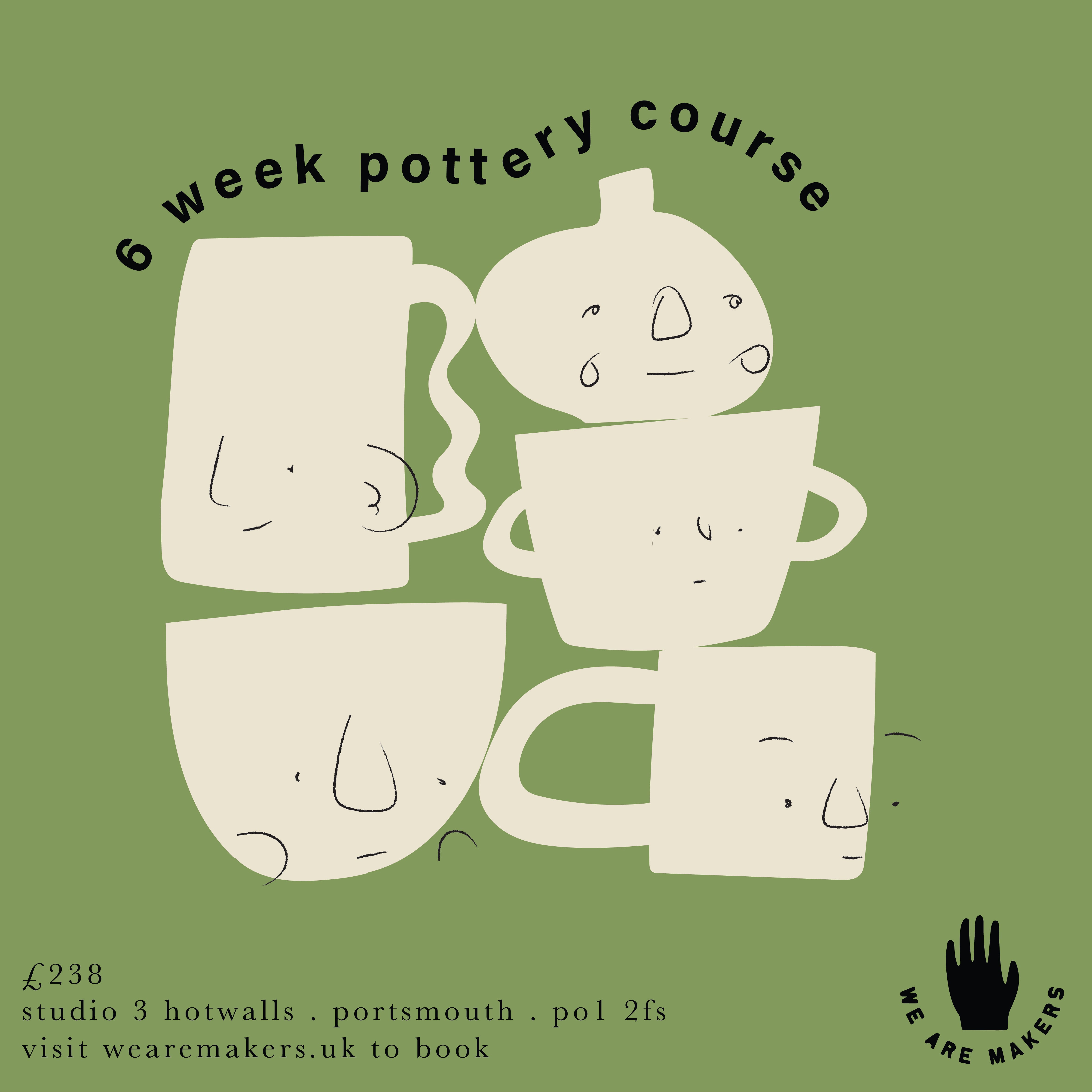 Intro to Handbuilding | 6 Week Pottery Course | Ceramics Workshop |  December & January 2024/25