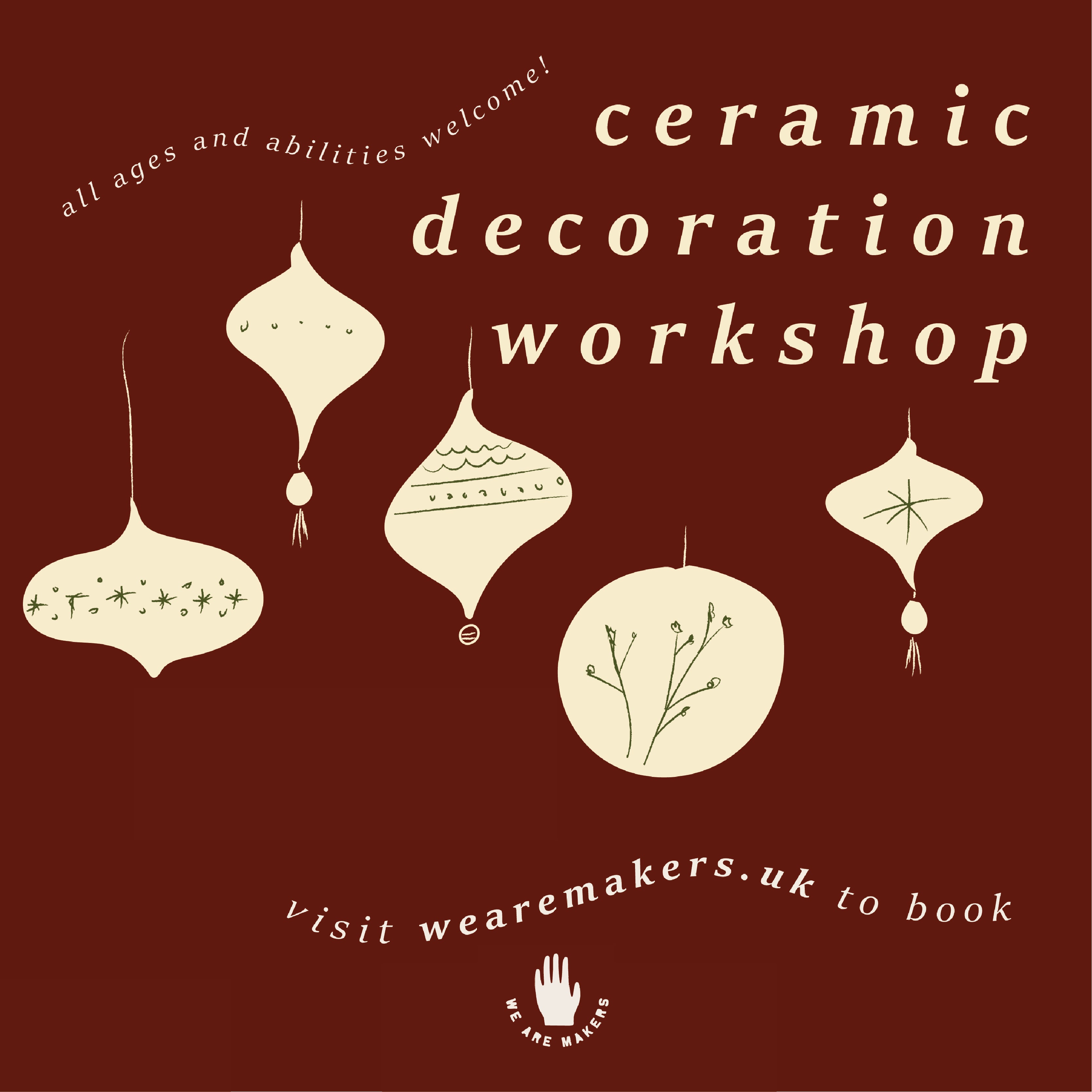 Christmas Hanging Decorations | Ceramics Workshop | 4/12/24