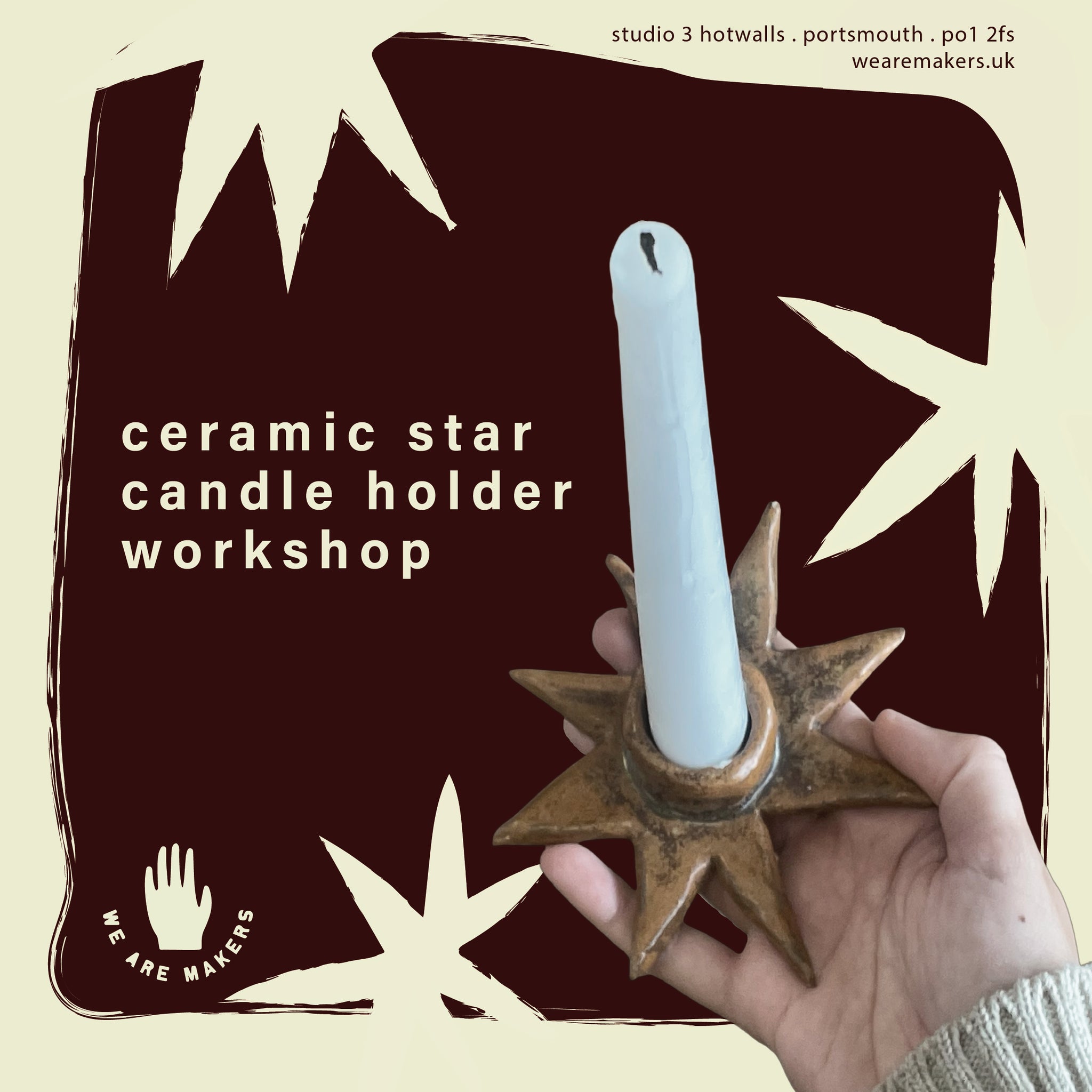 Star dinner candle holder | Ceramics Workshop | 5th December