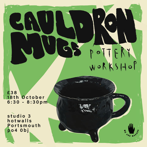 Halloween Cauldron Mugs | Pottery Workshop | 18/10/24